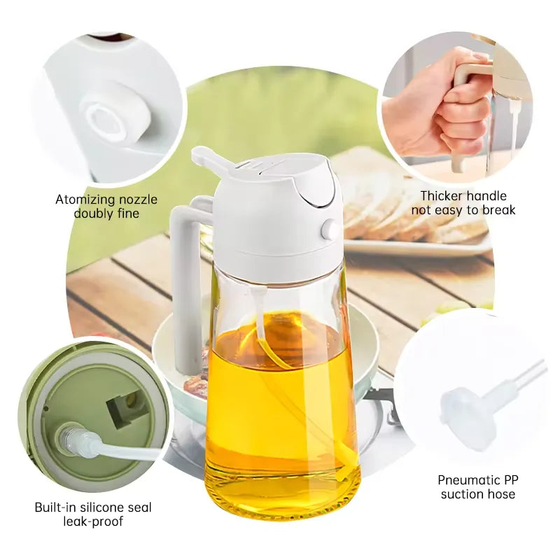 2 in 1 Glass Oil Sprayer & Dispenser